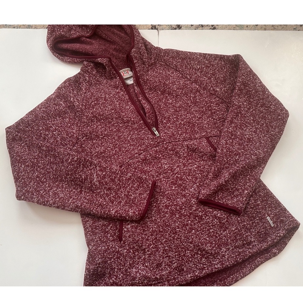Avalanche Outdoor Supply Co‎ Womens Medium Burgundy Marled Fleece Quarter Zip